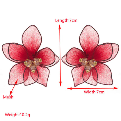 Elegant Floral Fabric Earrings for Vacation Style