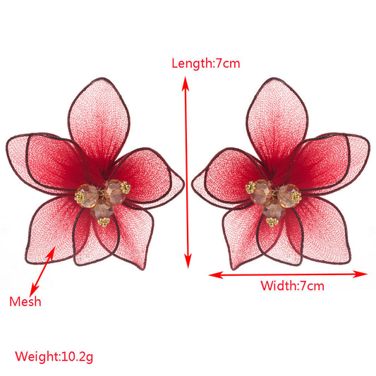 Elegant Floral Fabric Earrings for Vacation Style