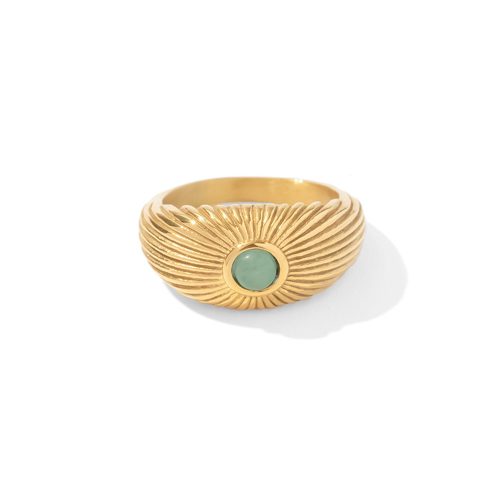 Punk Green Gemstone Ring