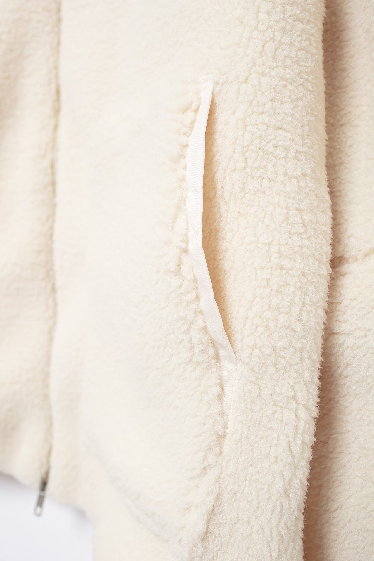 Solid Color Zipper Teddy Fleece Loose Jacket