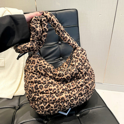 Cloud Bag with Ruffle Design Nylon Soft Lightweight Shoulder Tote