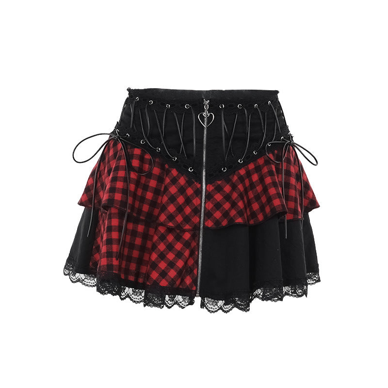 Trendy Plaid Mini Skirt Stylish Casual A-Line Skirt