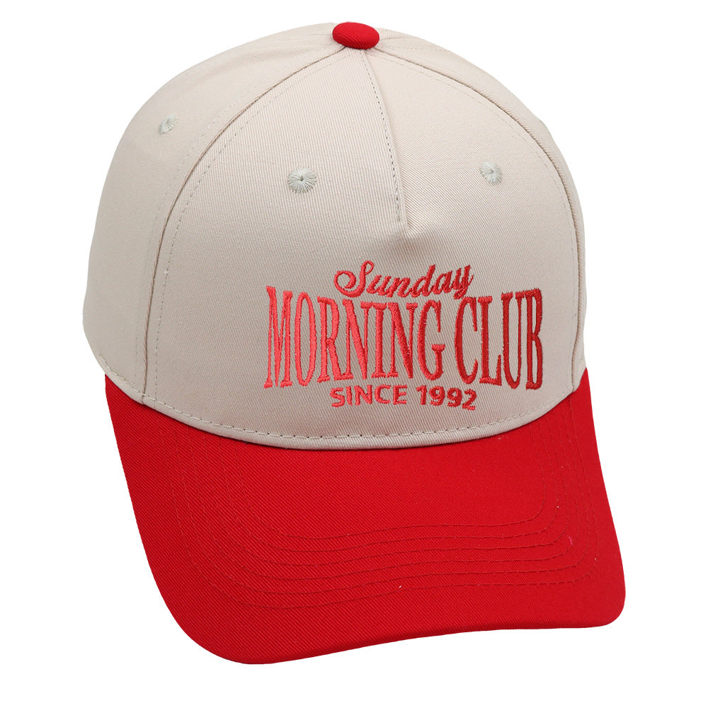 Casual Color Block Letter Embroidered Baseball Cap