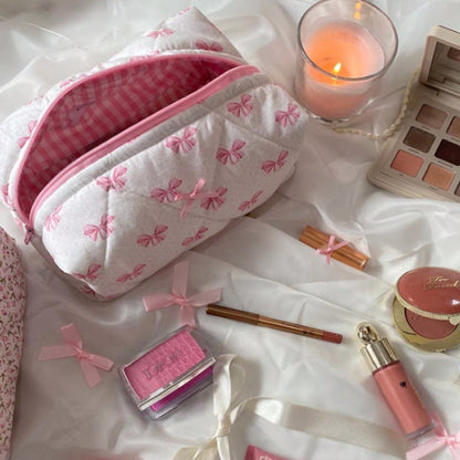 Sweet Butterfly Print Puffer Make Up Bag