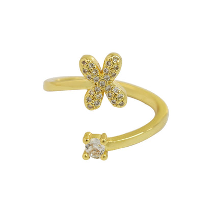 Letters AâZ Sparkling Zircon Adjustable Ring