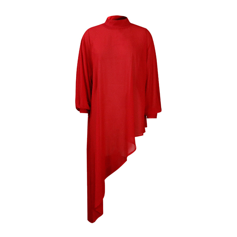 Irregular Hem Chiffon Maxi Dress Casual Loose Women'S Clothing