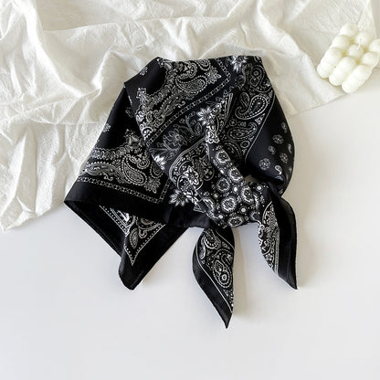 Vintage Paisley Pattern Square Satin Scarf