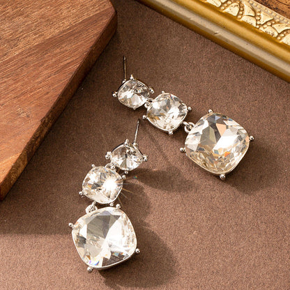 Fashionable Tassel Zircon Earrings For Women, Elegant And Slimming Design