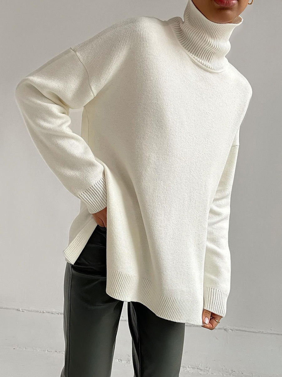 Cozy Turtleneck Knit Sweater Casual All-Season Pullover
