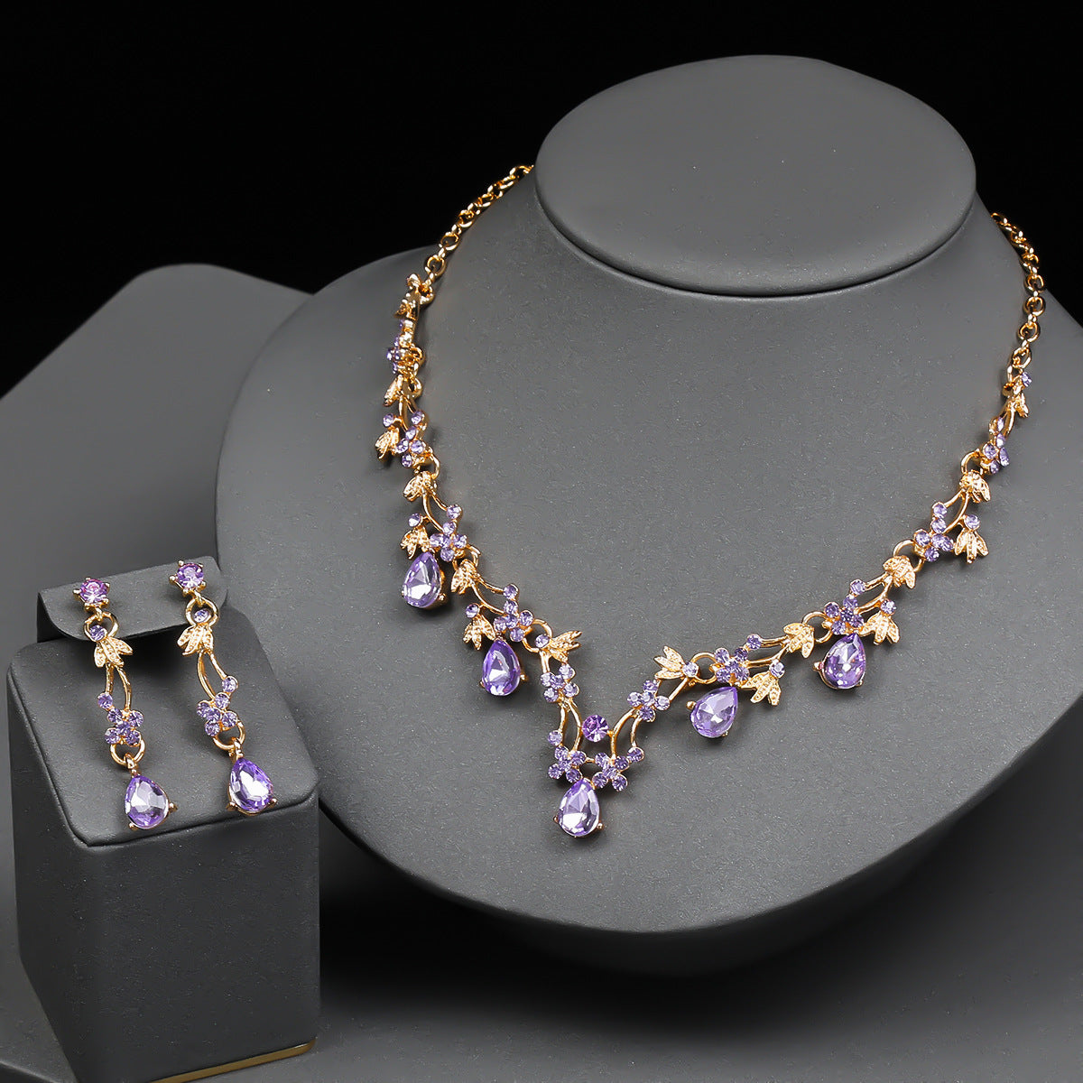 Bridal Crystal Necklace and Earring Set