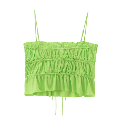 Simple Bowknot Spaghetti Strap Crop Top