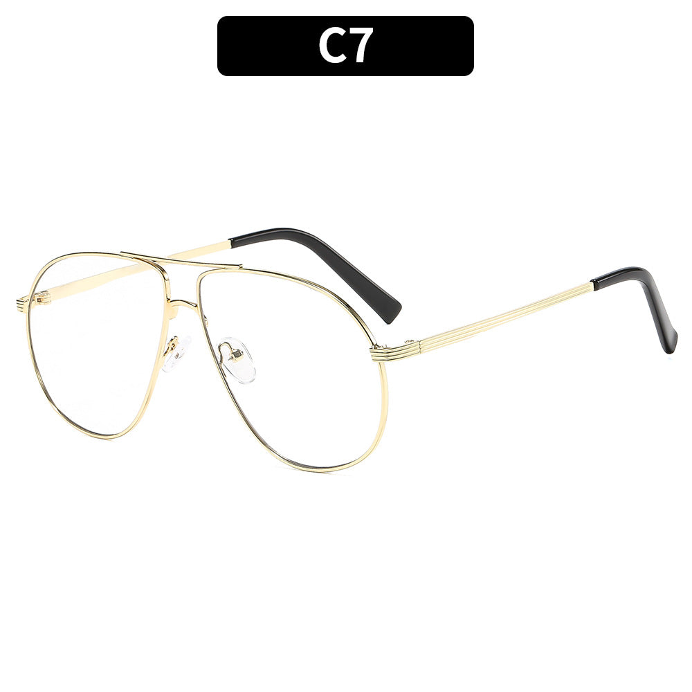 Trendy Unisex Retro Oversized Sunglasses with Geometric Design