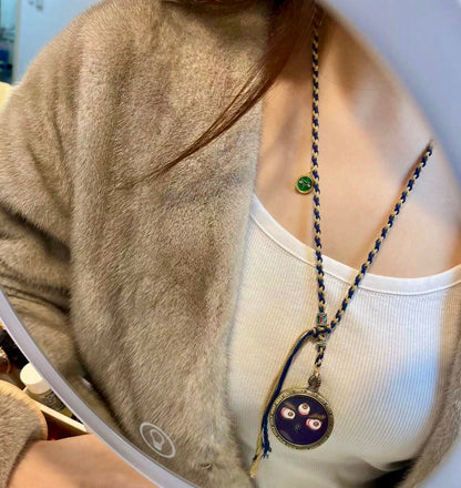 Tangka Black God Of Wealth Dharma Eye Tibetan Sweater Chain Necklace