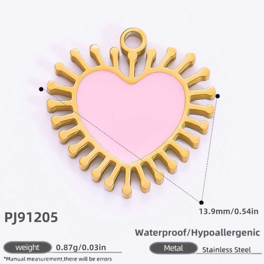 Heart-Shaped 18K Gold Stainless Steel Pendant Necklace
