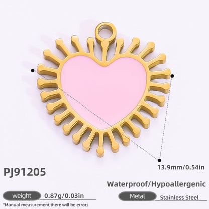 Heart-Shaped 18K Gold Stainless Steel Pendant Necklace