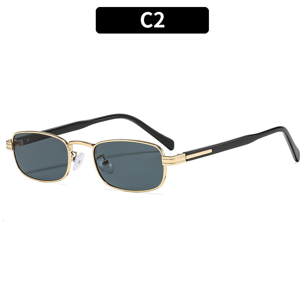 Retro Square Metal Sunglasses UV400 Protection Fashionable Eyewear