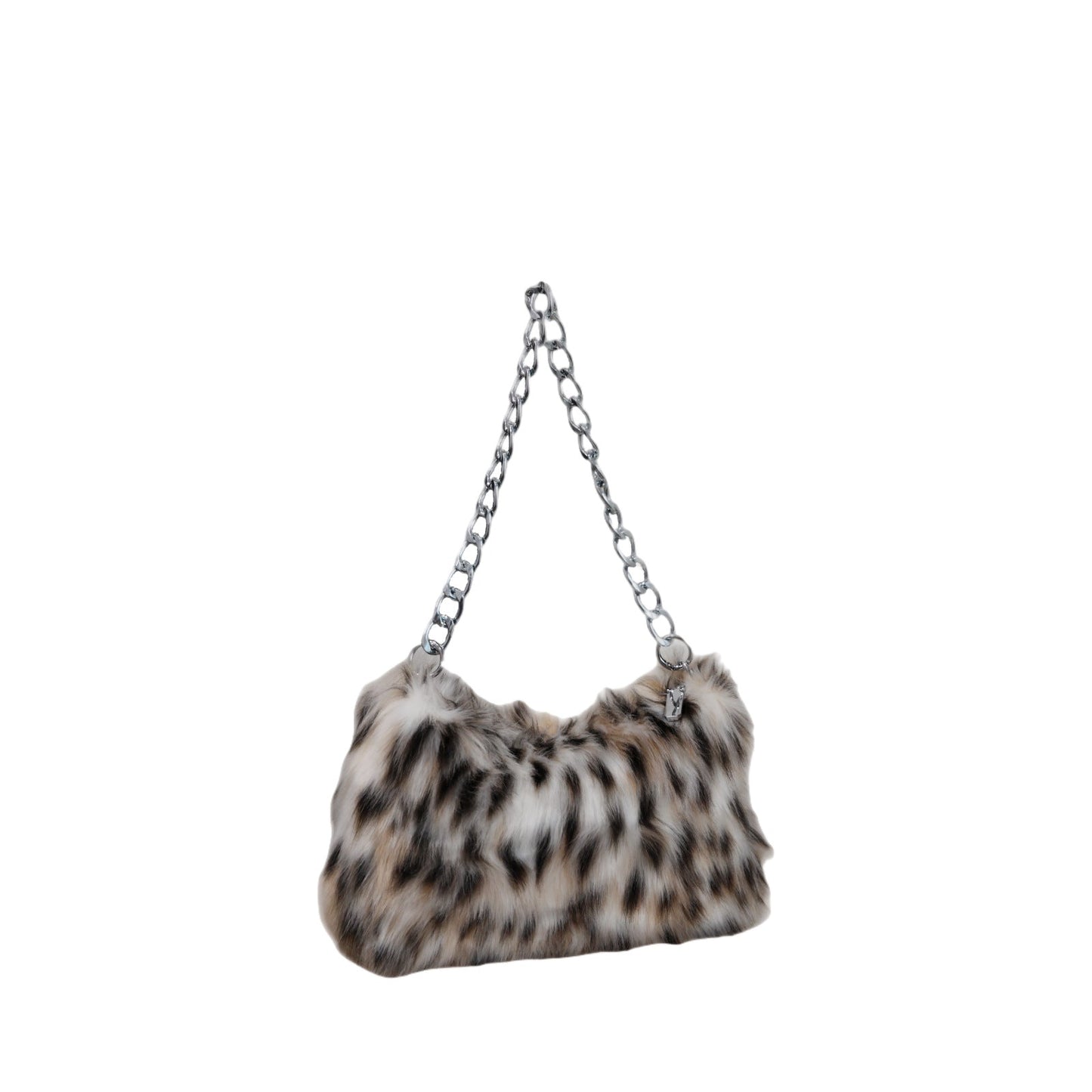 Fluffy Leopard Print Shoulder Evening Bag
