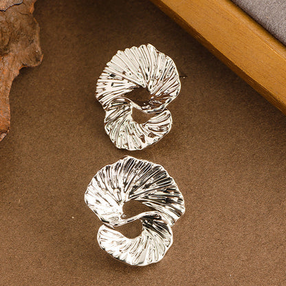 Abstract Geometric Metal Stud Earrings For Women