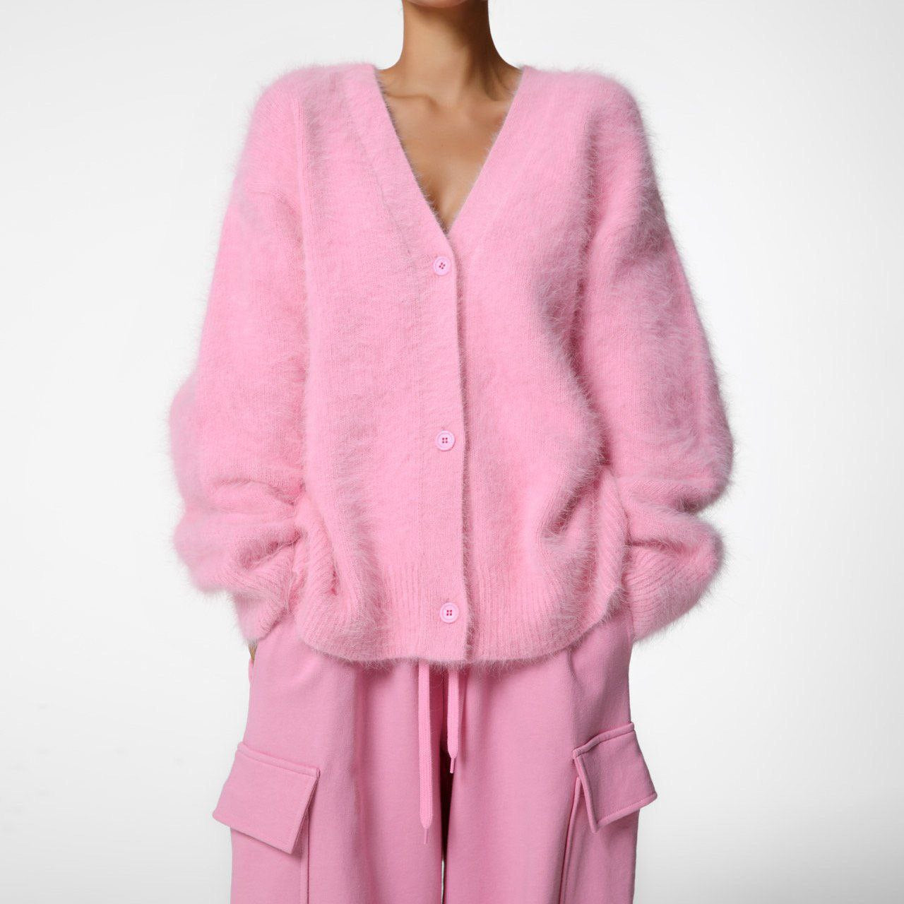 Cozy Chunky Knit Cardigan V-Neck Sweater