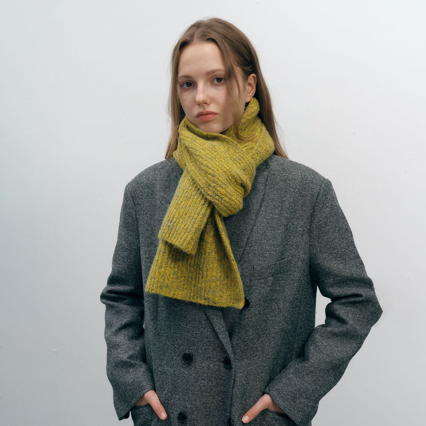 Solid Color Simple Knit Hats Scarves Set