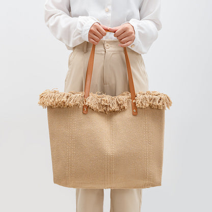 Solid Color Tassel Shoulder Bags