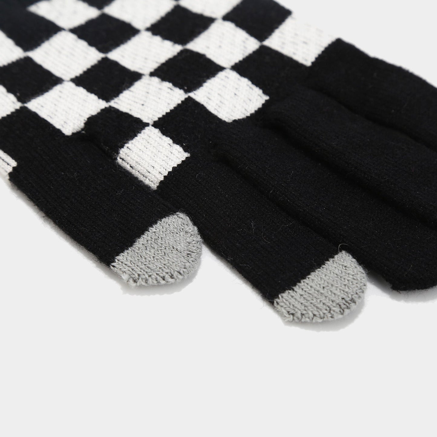 Winter Plaid Warm Hat Scarf Gloves Outdoor Sets