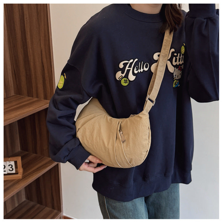 Minimalist Solid Color Dumpling Underarm Bag