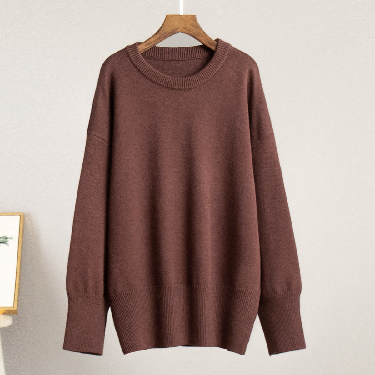 Casual Solid Color Knit Sweater