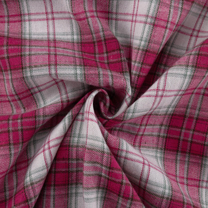 Pink Checkered Button-Up Shirt Casual Loose Fit Top