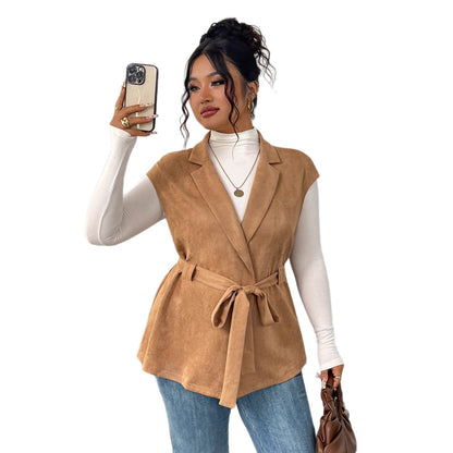 Trendy Solid Color Vest For Women - Loose Fit Sleeveless Layered Outerwear