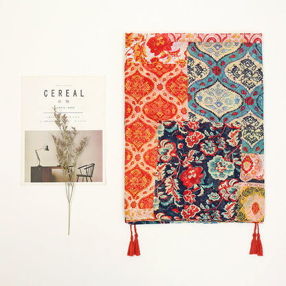 Colorful Printed Fringed Scarf Bohemian Style Stitching Shawl Seaside Travel Holiday Sunscreen