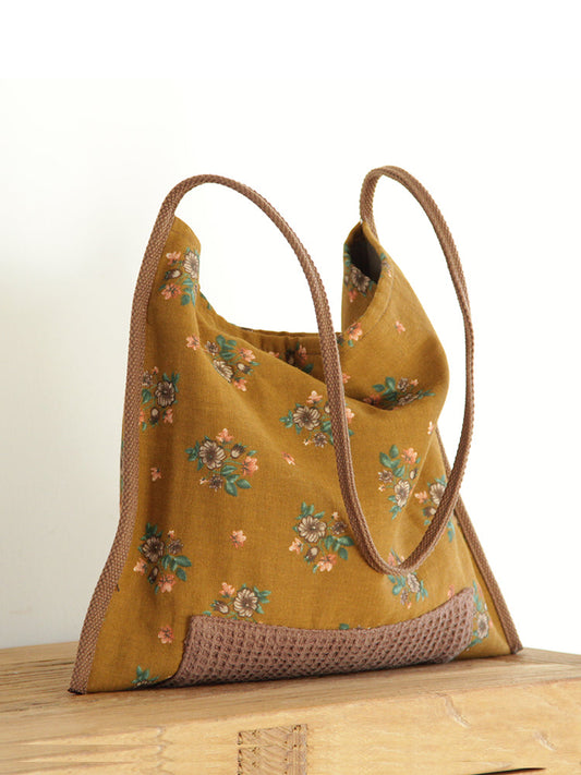 Cloth Bag Ethnic Style Women'S Bag Commuting One-Shoulder Canvas Bag Vintage Chinese Style Cloth Bag Bag Woman