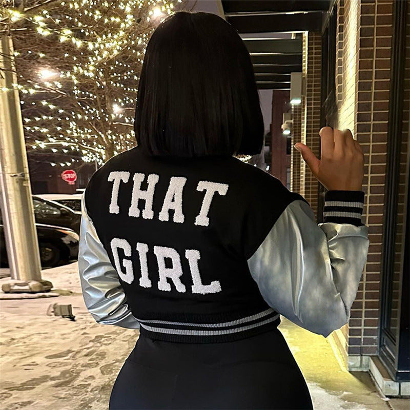 Fashion Embroidered Slim Fit Baseball Jacket
