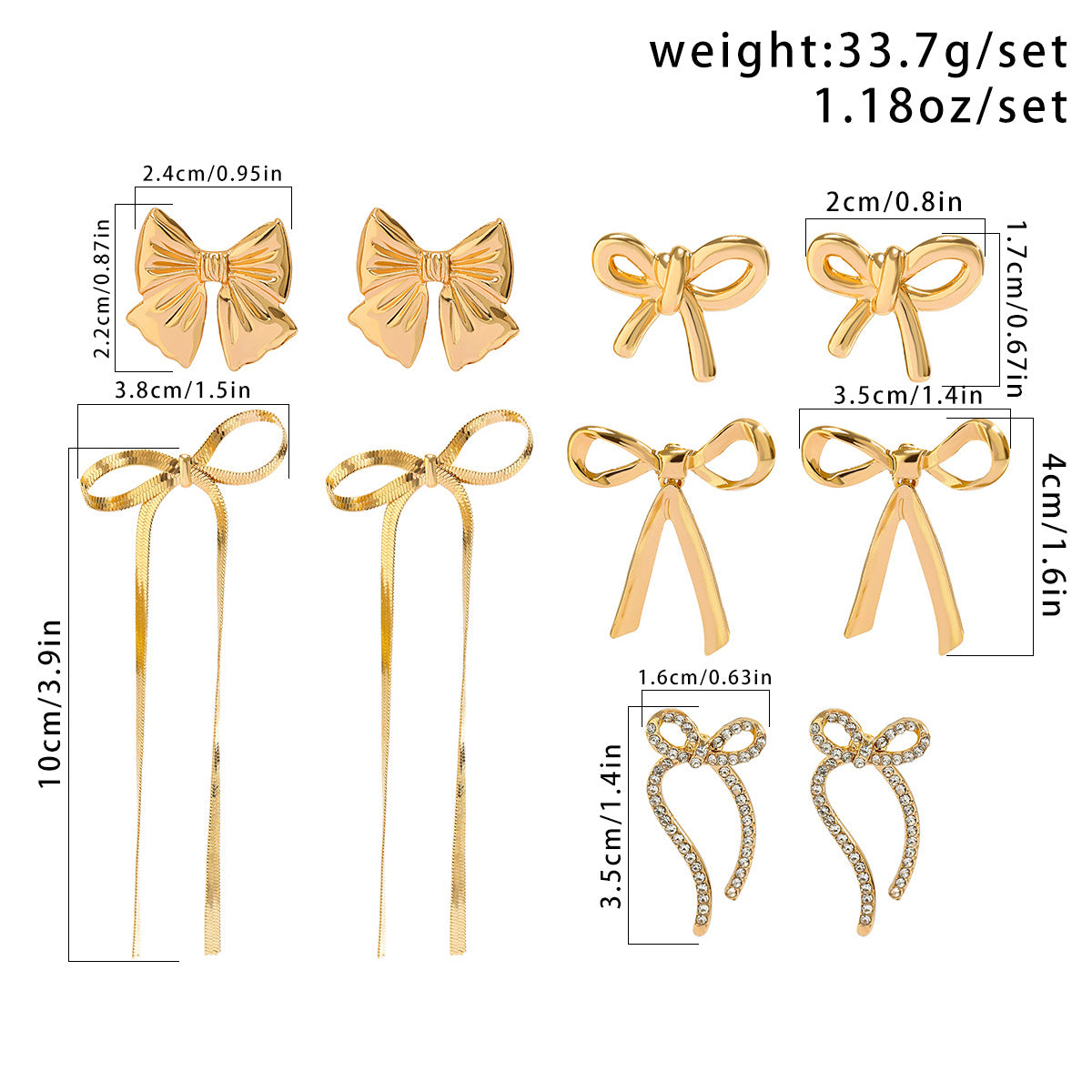Bow Earring Butterfly Knot Stud Earrings Trendy Metal Design