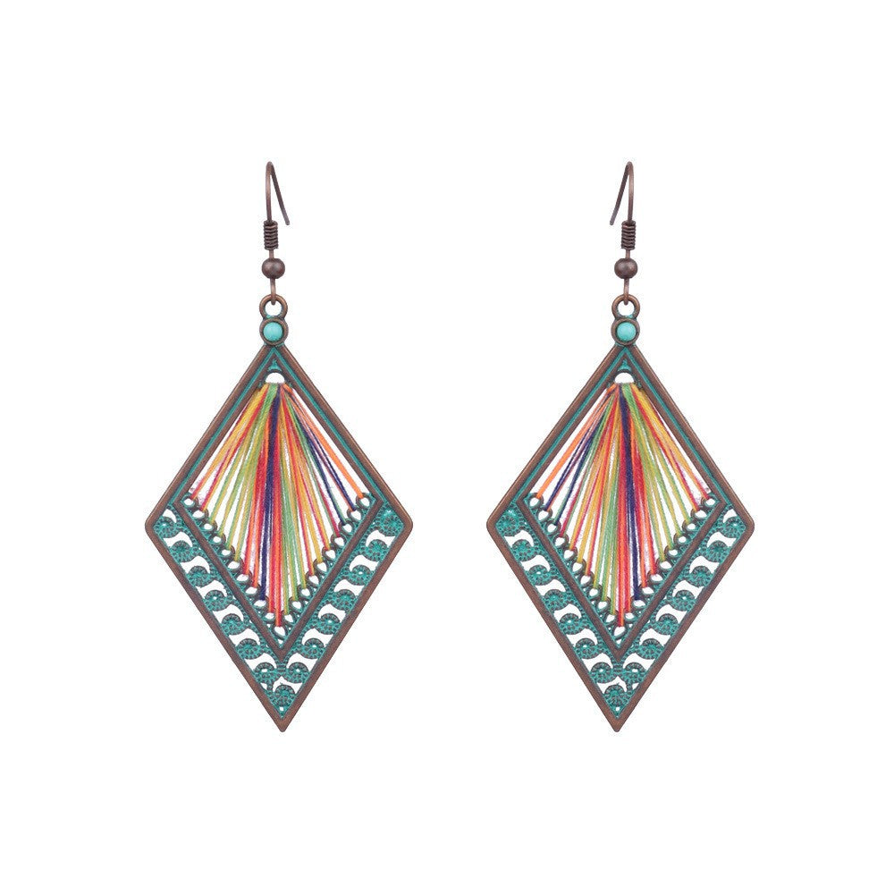 Vintage Water Drop Earrings Handmade Alloy Fashion Jewelry