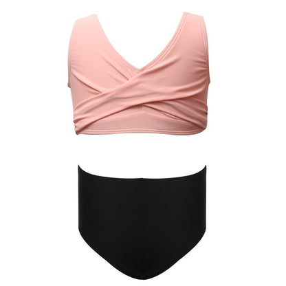 Girls' Two-Piece Swimwear Cute Solid Color Bikini
