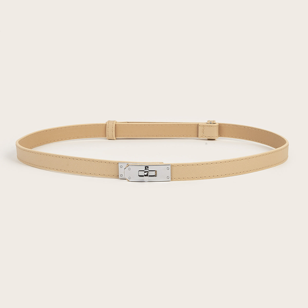 Simple Elegant Fine Leather Metal Belt