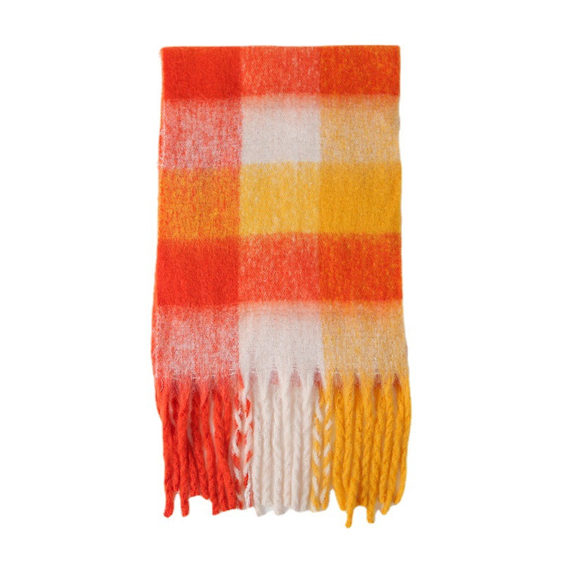 2+ Soft Contrast Color Plaid Scarves