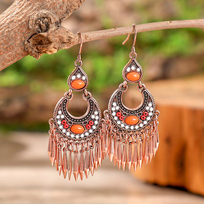 Fashion Tassel Bead Earrings for Women Stylish Vintage Jewelry