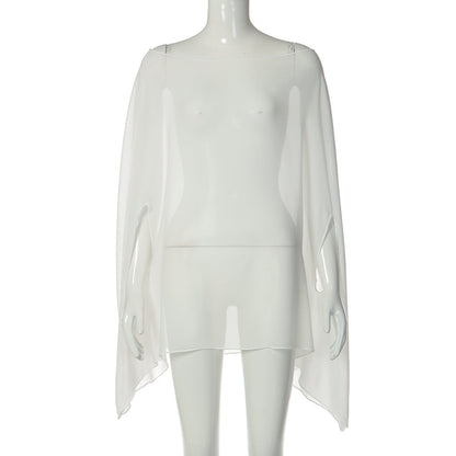 Casual Sheer Loose-Fitting Chiffon Top for Women
