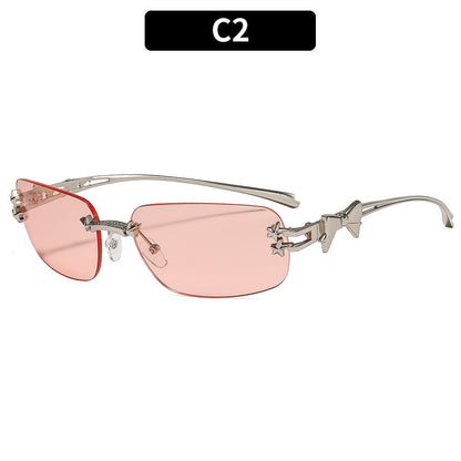 Trendy Y2K Star-Shape Sunglasses with Bow Accent