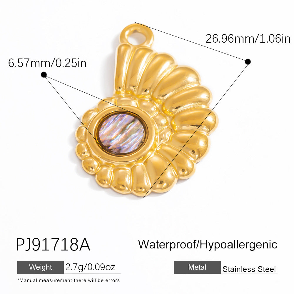 DIY Jewelry Accessories 18K Gold-Plated Stainless Steel Ocean-Inspired Bracelet Necklace Earring Pendant
