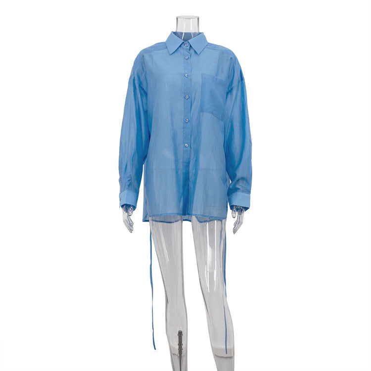 Fashionable Long Sleeve Tencel Shirt For Women