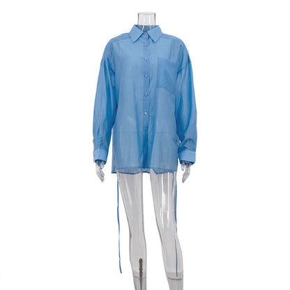 Fashionable Long Sleeve Tencel Shirt For Women