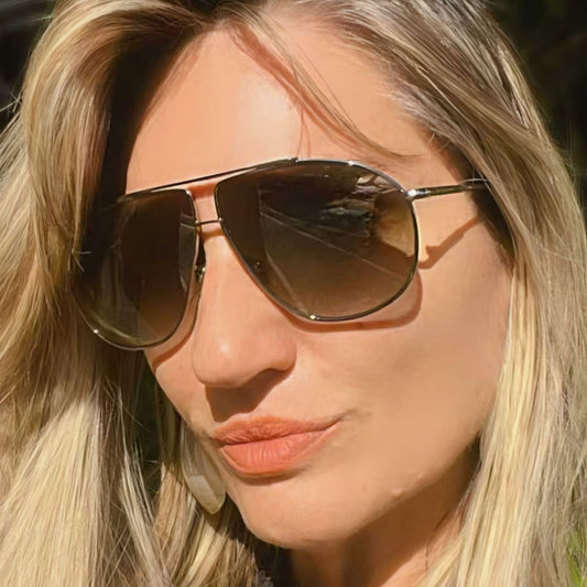 Trendy Unisex Retro Oversized Sunglasses with Geometric Design