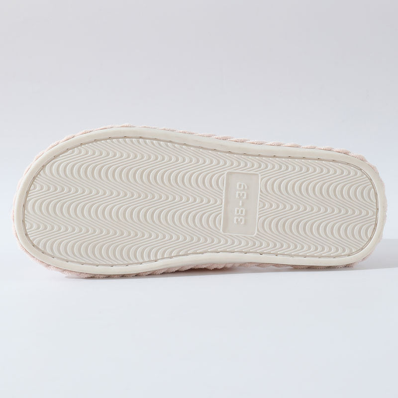 Cozy Corduroy Crossed Bow Indoor Slippers