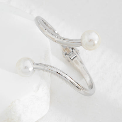 Punk Irregular Line Pearl Bracelet Alloy Set