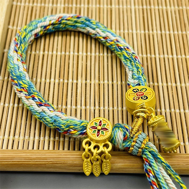 Tibet Hand-Woven Diamond Rope Hand Rope Bracelet Jewelry Gifts