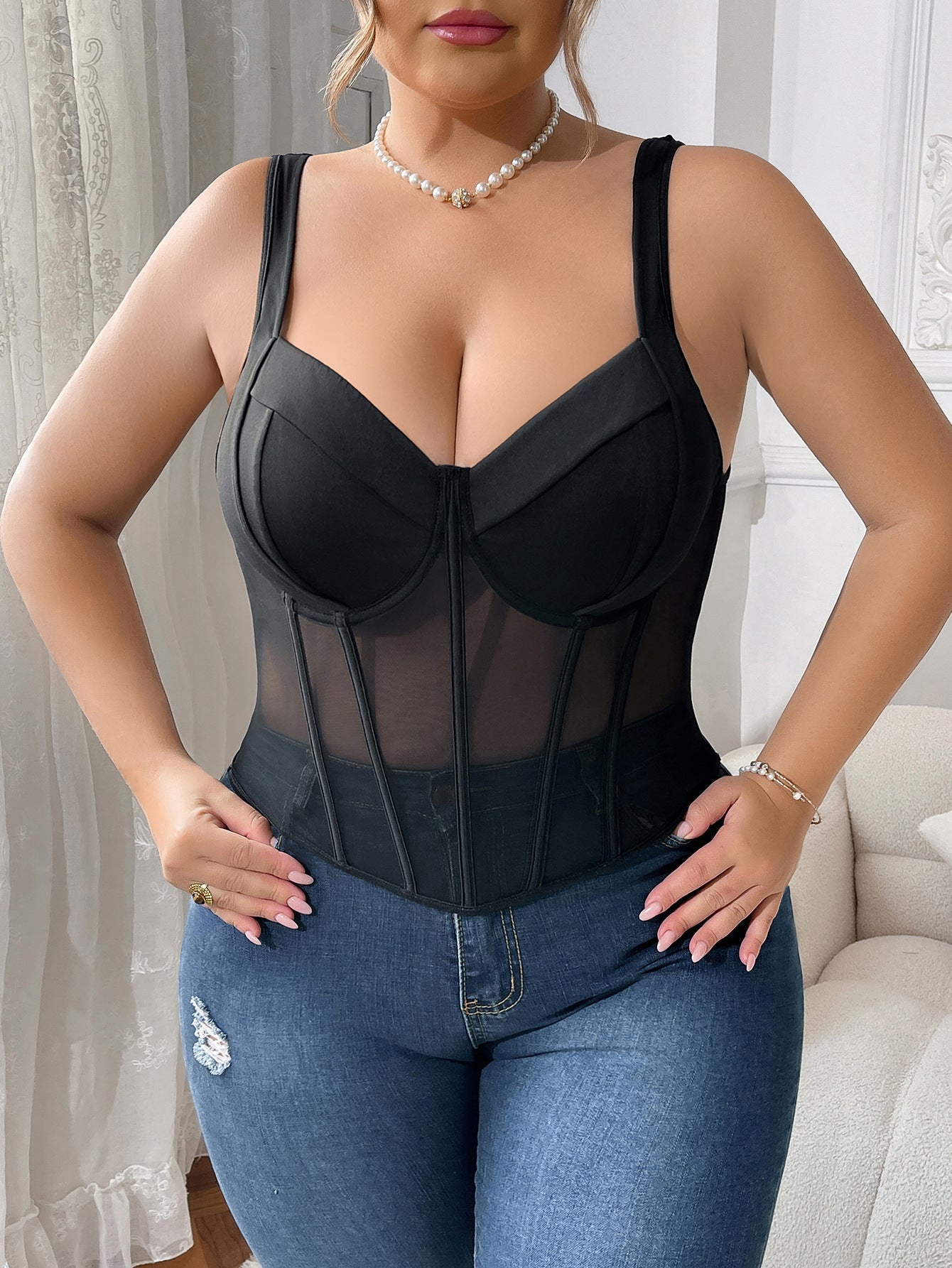 Sexy Plus Size Lace Bodysuit For Easter