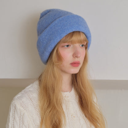 Solid Color Wool Blend Knit Beanie for Women